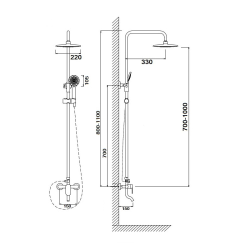 картинка Душевая система Сантаком stOmega 7703, хром от магазина Сантехстрой