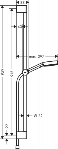 картинка HG Pulsify Душевой гарнитур Hansgrohe Pulsify Select 105 3jet Relaxation 24170670 черный матовый от магазина Сантехстрой