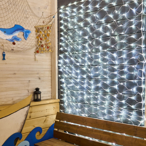 картинка Гирлянда Сеть 2х1,5м,  свечение с динамикой,  прозрачный ПВХ,  288 LED,  230 В,  цвет: Белый от магазина Сантехстрой