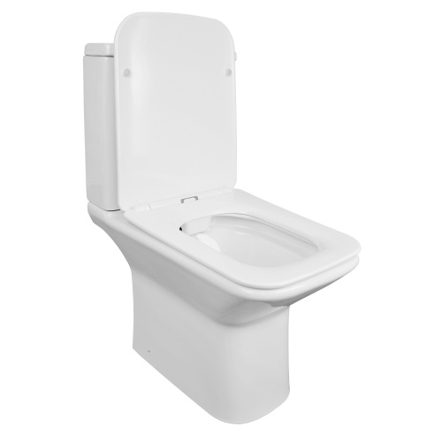 картинка Унитаз напольный Azario Formal 370х315х790 безободковый, в комплекте с бачком и сиденьем микролифт (AZ-1353B) от магазина Сантехстрой