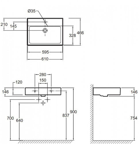 картинка Раковина Jacob Delafon Vivienne 60 EXBH112-00 Белая от магазина Сантехстрой
