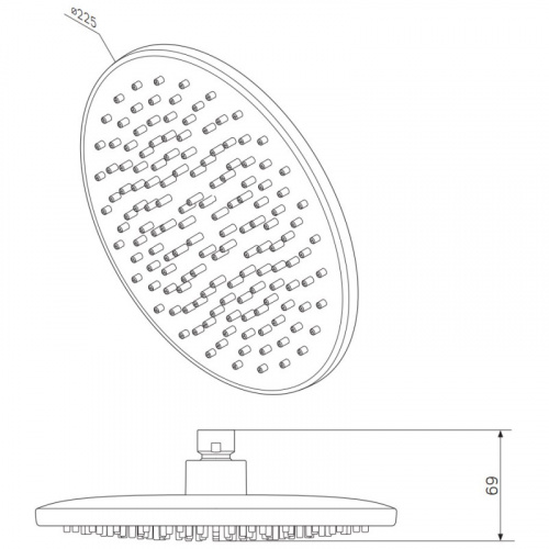 картинка F0590000 Gem, верхний душ 220 мм, хром, шт от магазина Сантехстрой