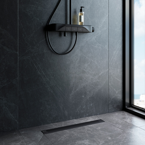картинка W02SC-P11-060-01BM PrimeFlow Трап для душа линейный универс затвор Cut Gradient 60см цвет черн мат от магазина Сантехстрой