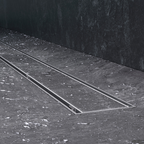 картинка W02SC-U11-090-04SB PrimeFlow Трап для душа линейный универс затвор Tile 90см цвет сталь мат от магазина Сантехстрой