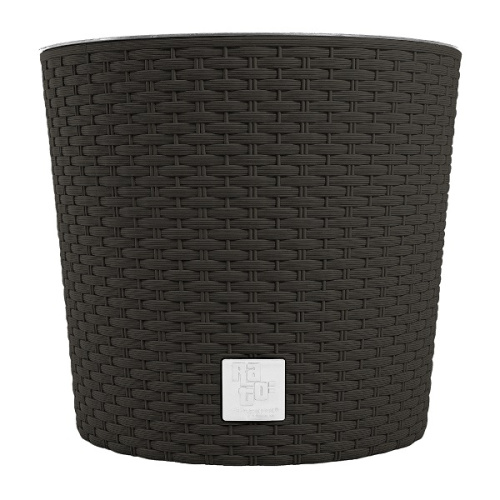 картинка Кашпо для цветов Prosperplast Rato Round 15,3+15л, венге от магазина Сантехстрой