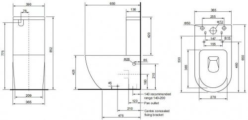 картинка ZVEZDA-2 C2 Бачок для унитаза напольного Слив 4,5/3 л подключение снизу (336321) от магазина Сантехстрой