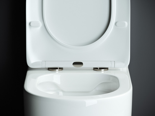 картинка CN1801-B Напольная пристенная чаша унитаза MIA Rimless с сиденьем-крышкой с микролифтом от магазина Сантехстрой