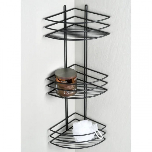 картинка Полка Fixsen угловая трехэтажная черная (FX-710B-3) от магазина Сантехстрой