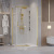картинка Душ.ограждение 302.K33.03.9090.32.00 Pragma (90*90*195) трапеция,распашн,золото сатин,стекло прозрач от магазина Сантехстрой