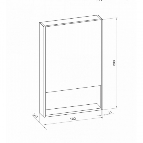 картинка Зеркало-шкаф Art&Max Foggia 50 AM-Fog-500-800-1D-L-DS-F-Nero левый черный от магазина Сантехстрой
