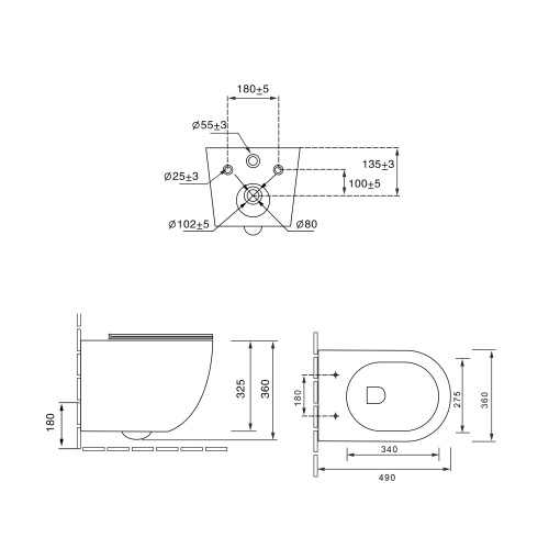 картинка Унитаз подвесной Tornado Globo VT1-14ST, цвет белый, ультратонкое soft-close сиденье от магазина Сантехстрой