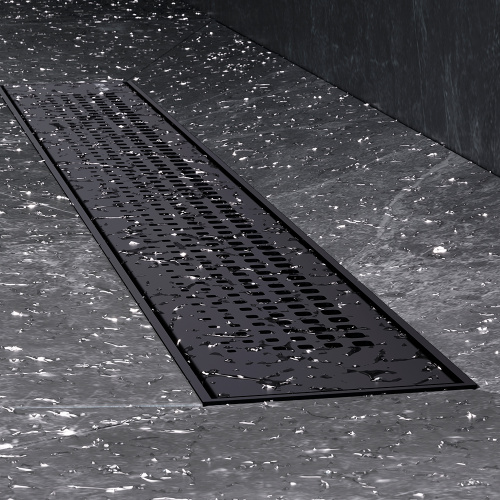 картинка W02SC-P11-060-01BM PrimeFlow Трап для душа линейный универс затвор Cut Gradient 60см цвет черн мат от магазина Сантехстрой