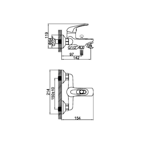 фото смеситель для ванны d-lin d130410, хром