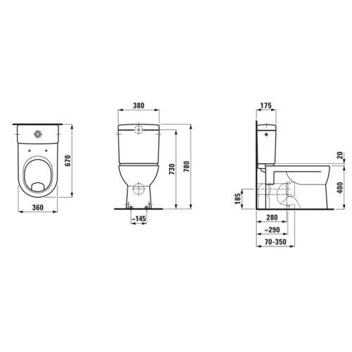 картинка Laufen Pro Бачок для унитаза 8.2495.5/8/9, 6/3л, подводка нижняя слева, цвет белый (продаем только с унитазом 8.2495.8.000.000.1) от магазина Сантехстрой