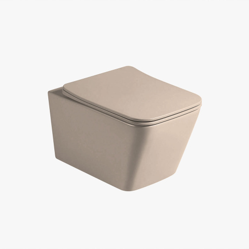 картинка Унитаз подвесной Q-Line VT1-12MC безободковый, ультратонкое soft close сиденье, капучино матовый от магазина Сантехстрой