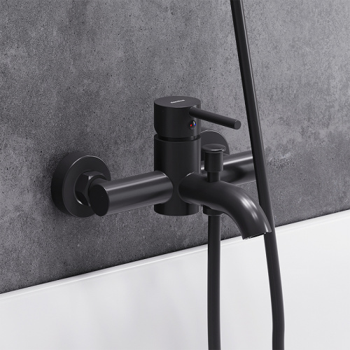 фото 361000300 scandinavian pure, смеситель для ванной и душа, чёрный