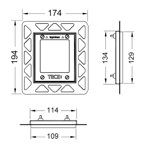 картинка TECE Рамка монтажная, TECEloop Urinal, позолоченная от магазина Сантехстрой