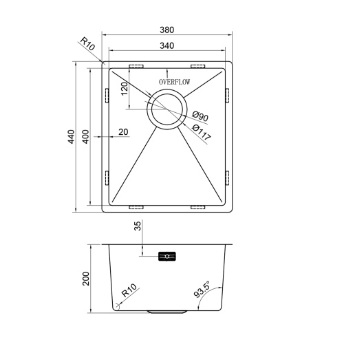 картинка Кухонная мойка Reflexion Como RX2038GD брашированное золото от магазина Сантехстрой