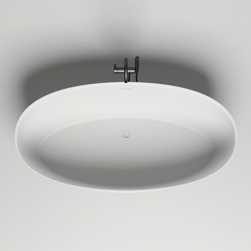 картинка Salini ALDA  Ванна отдельностоящая 1780х920х580мм, донный клапан , сифон,  слив-перелив, мат-л: S-Stone, матовый, белый. ¶Фурнитура: белая. от магазина Сантехстрой