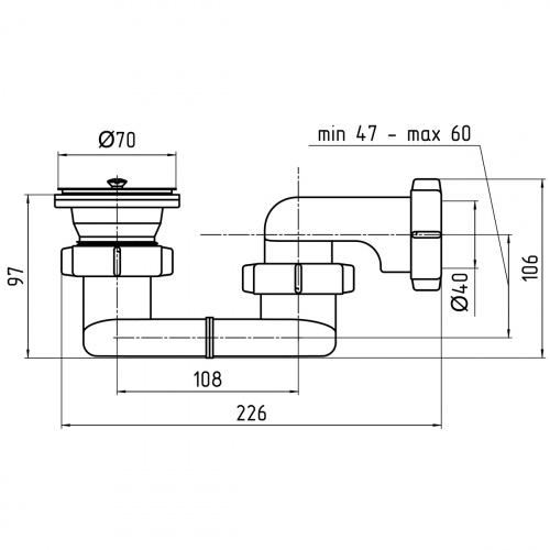 картинка Сифон для душевого поддона Ани Пласт плоский 1 1/2 (E010) от магазина Сантехстрой