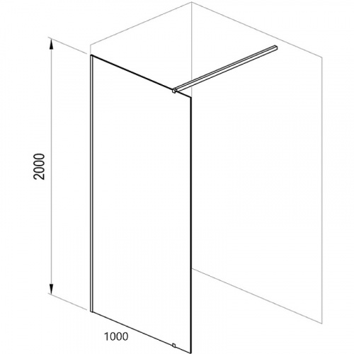 картинка Душевая перегородка Ravak Walk-In Wall 100 GW9WA0300Z1 профиль Черный стекло Transparent от магазина Сантехстрой