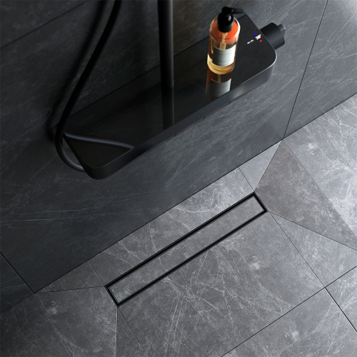 картинка W01SC-U11-050-04BM MasterFlow Трап для душа линейный универс затвор Tile 50см цвет черн мат от магазина Сантехстрой