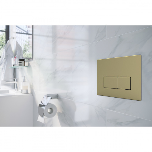 картинка Кнопка смыва Azario 24.7х2.5х16 , пластик, цвет Золото (AZ-8200-0091/AZ-P58-0160) от магазина Сантехстрой