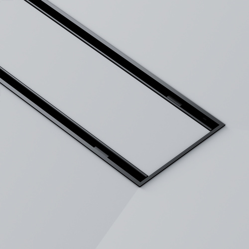 картинка W02SC-U11-070-04BM PrimeFlow Трап для душа линейный универс затвор Tile 70см цвет черн мат от магазина Сантехстрой