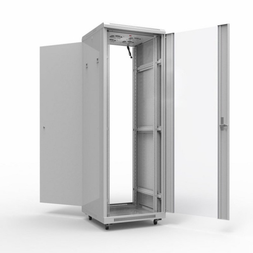 картинка Шкаф напольный 19" серии Standart 22U 600х1000мм,  передняя дверь стекло,  задняя дверь металл,  RAL 7035 (состоит из 3 частей) REXANT от магазина Сантехстрой