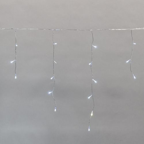 картинка Гирлянда светодиодная Айсикл (бахрома) 5х0,6м,  с эффектом мерцания,  прозрачный провод,  IP44, 230В,  диоды БЕЛЫЕ,  112LED NEON-NIGHT от магазина Сантехстрой
