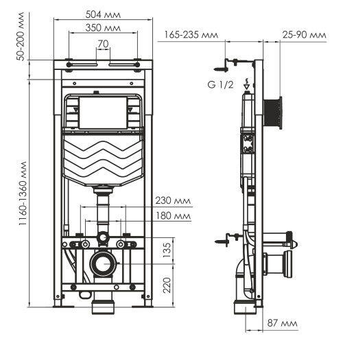 картинка Alme 15TLT.010.ME.MG04 Система инсталляции для унитазов от магазина Сантехстрой
