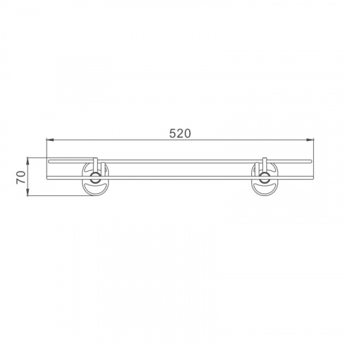 картинка Полка стеклянная Haiba хром (HB1907-1) от магазина Сантехстрой