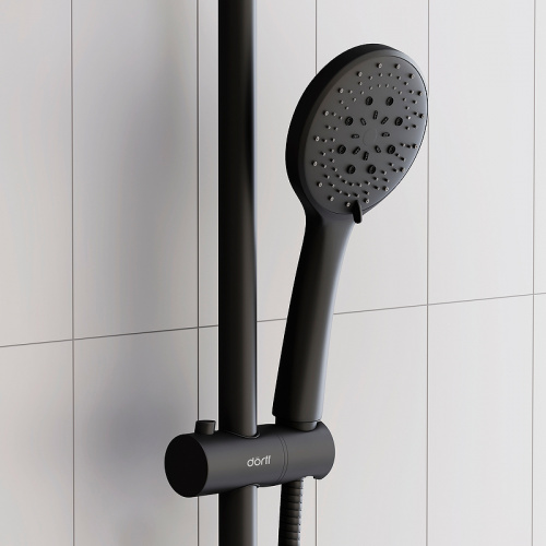 картинка D0710522 Futura душевая система с ванно душевым ТМС смесителем, черный от магазина Сантехстрой