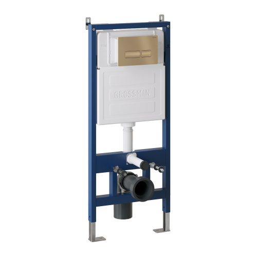 картинка Комплект 3 в 1: Grossman инсталляция 900.K31.01.000+клавиша 700.K31.03.310.310 золото матовый+унитаз GR-4455BMSQ, 3 места от магазина Сантехстрой