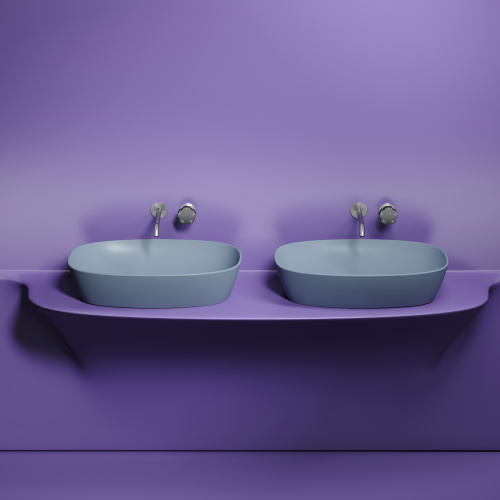 картинка CN6049MHL Умывальник чаша накладная овальная (цвет Серо-Голубой Матовый) Element 600*380*138мм от магазина Сантехстрой