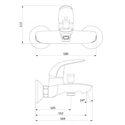 фото 311000001_xxx eclipse, смеситель для ванны и душа, хром