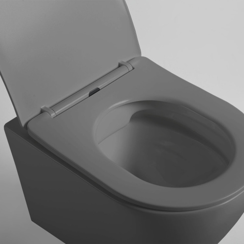 картинка Унитаз подвесной Globo VT1-14SMA безободковый, ультратонкое сиденье soft-close, антрацит матовый от магазина Сантехстрой