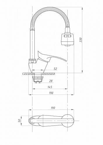 картинка Смеситель для кухни FAUZT FZs-811-115 гибкий излив тип См-МОЦБА от магазина Сантехстрой