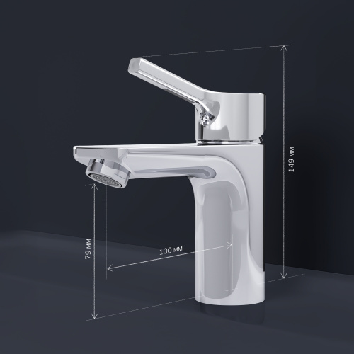 картинка F85B02100 X-Joy S, смеситель для умывальника излив 100 мм, хром, шт от магазина Сантехстрой