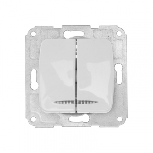 картинка DEA Выключатель 2кл (инд) с/у 10А мех.  Бел KRANZ (1/10/120) от магазина Сантехстрой