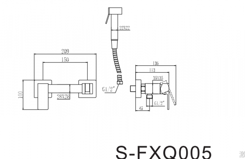 картинка Смеситель с гигиеническим душем Savol (S-FXQ005H) от магазина Сантехстрой