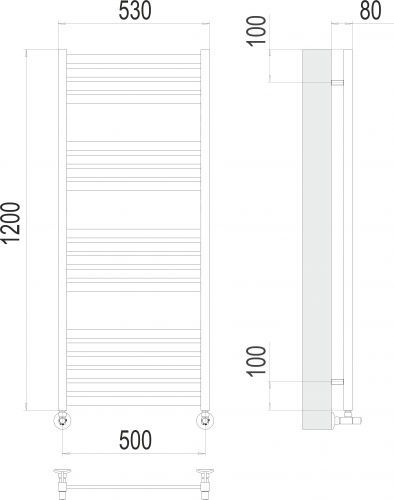 картинка Тоскана П19 500х1200 Полотенцесушитель  TERMINUS от магазина Сантехстрой