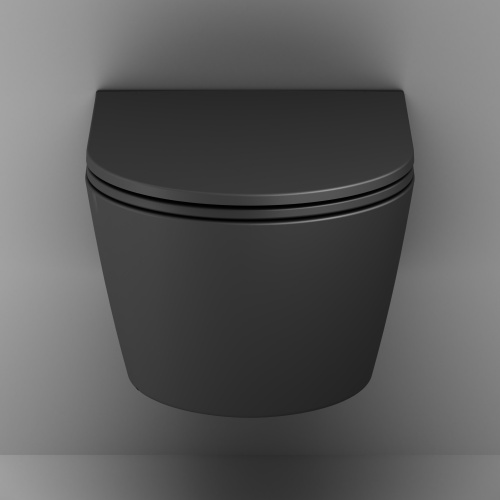 картинка C8F1701MBSC Func подвесной унитаз 54 см FlashClean с сиденьем микролифт, черн мат от магазина Сантехстрой