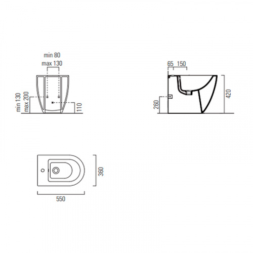 картинка Биде GSI Pura 8872111 приставное Белое от магазина Сантехстрой