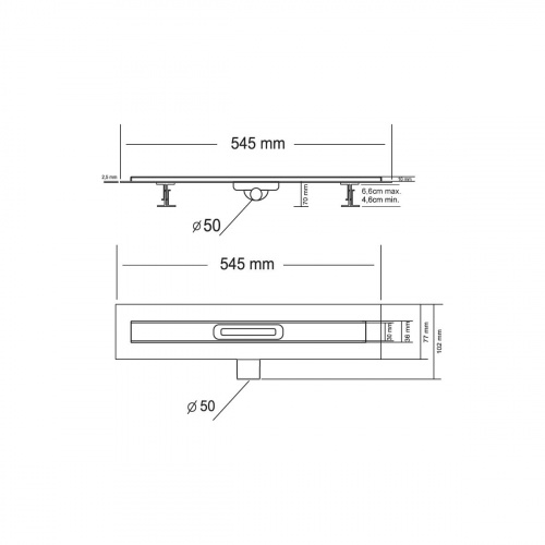 картинка Душевой лоток SAY CARMINE 510.50.P.PITI, 50 см, хром от магазина Сантехстрой