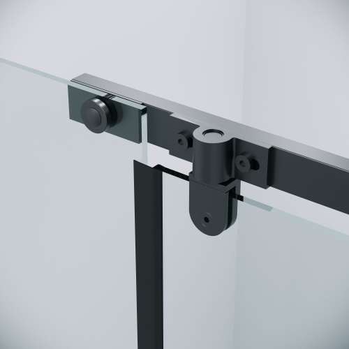 картинка Дверь в нишу 100.K33.03.120.21.00 Pragma (120*195) черный матовый, стекло прозрачное, 1 место от магазина Сантехстрой