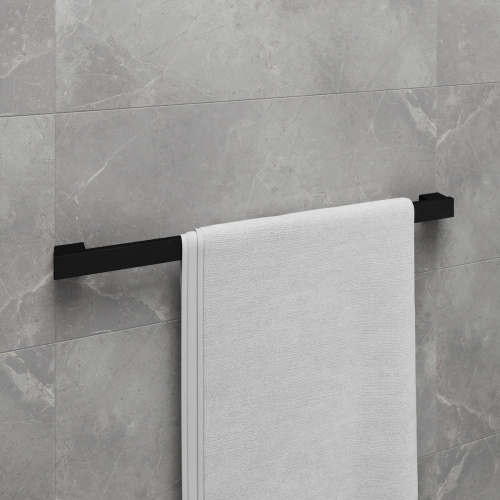 картинка Полотенцедержатель Lemark SMOOTH LINE одинарный, чёрный матовый (9782023) от магазина Сантехстрой