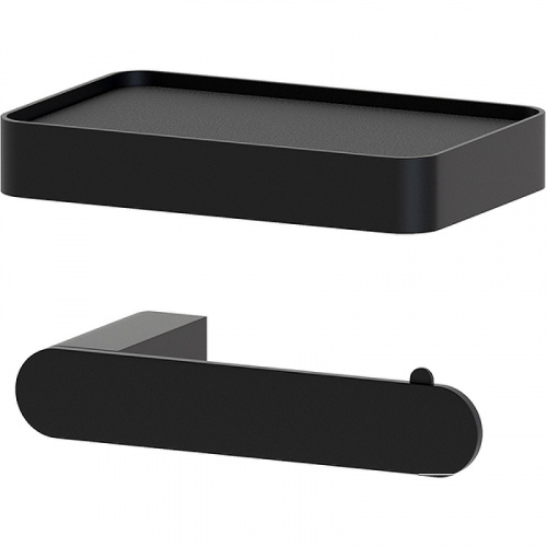 картинка Держатель туалетной бумаги Artwelle Schwarz 7726 с полкой Черный матовый от магазина Сантехстрой