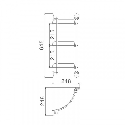 картинка Полка стеклянная угловая Haiba хром (HB1607-3) от магазина Сантехстрой