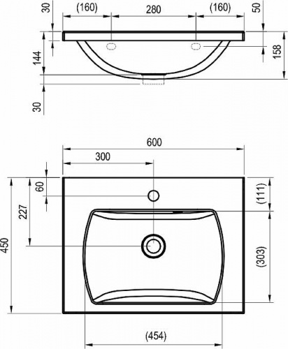 картинка Раковина Ravak Classic II 60 XJX01160003 Белая от магазина Сантехстрой